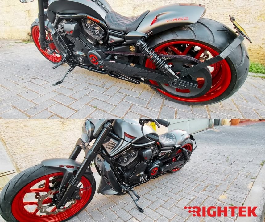 גלגלי הארלי דוידסון V-Rod צבועים אדום